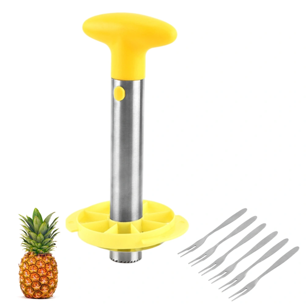 Kitchen Pineapple Corer and Slicing Tool Stainless Steel Pineapple Cutter with Forks for Easy Core Removal Slicing