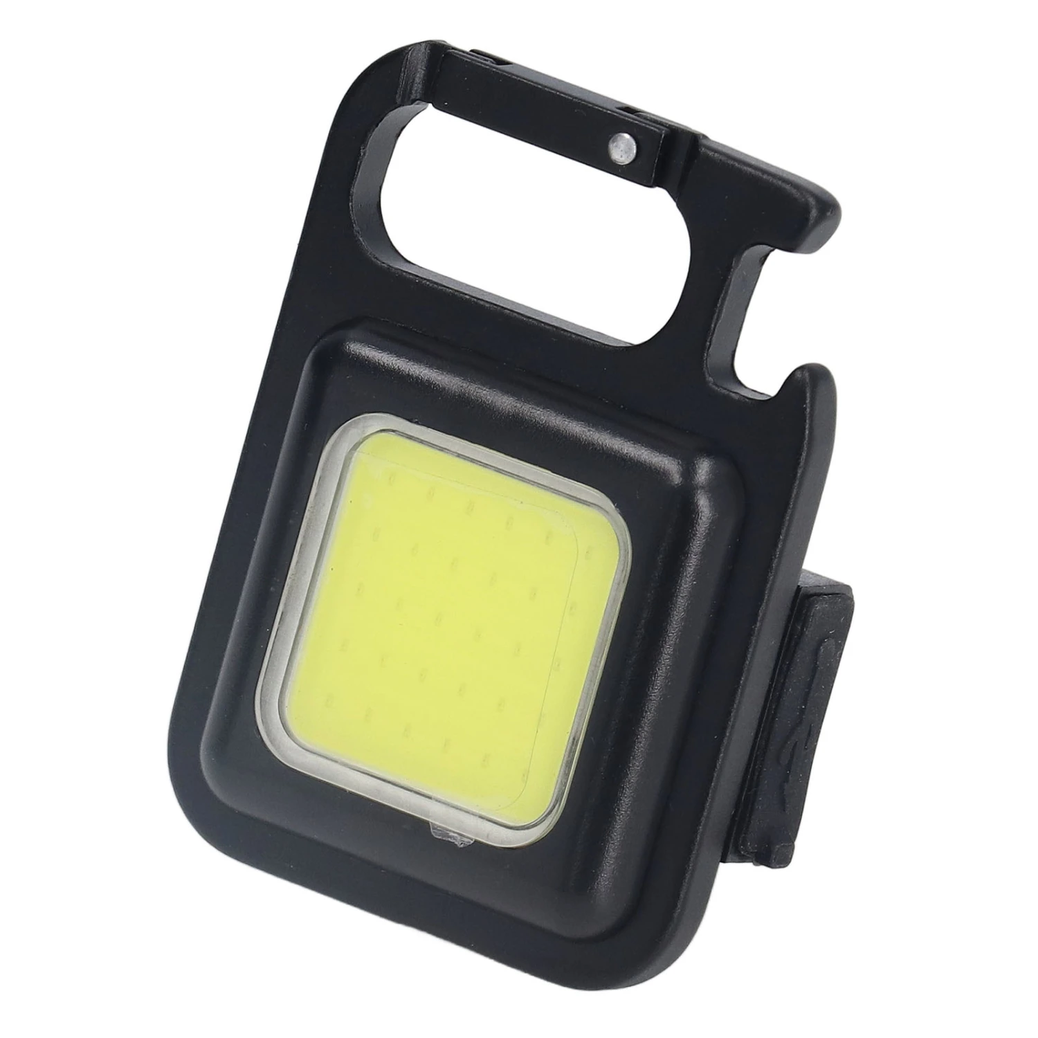 COB Small Flashlights Multifunctional 500Lm 4 Light Modes USB Charging Keychain Flashlight with Folding Bracket for Fishing