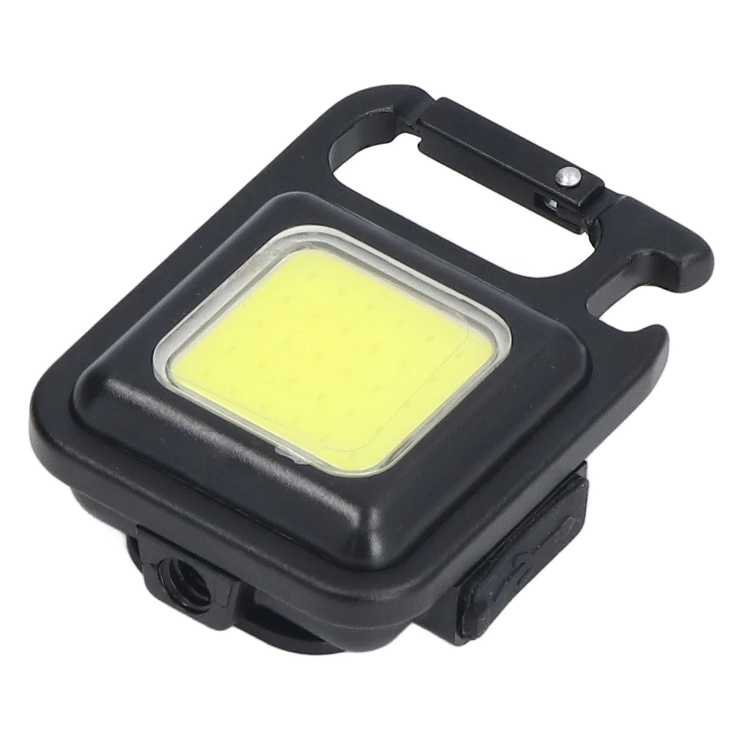 COB Small Flashlights Multifunctional 500Lm 4 Light Modes USB Charging Keychain Flashlight with Folding Bracket for Fishing