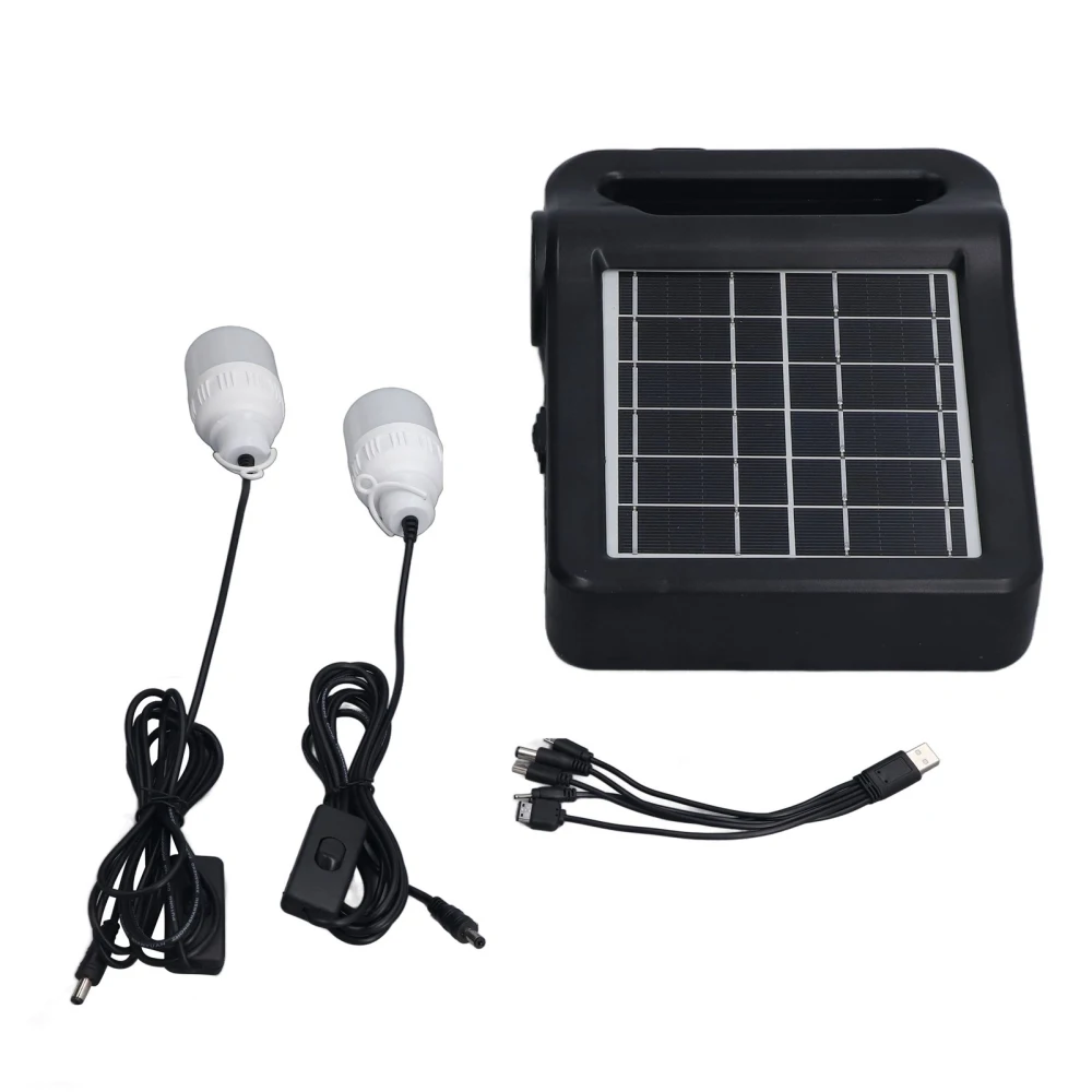 Solar Panel Lighting Kit 4000mAh Battery LED Emergency Power Supply Short Circuit Protection Portable Solar Light System