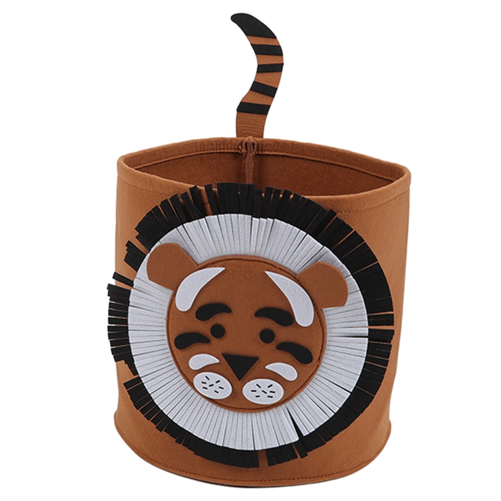 Cotton Laundry Hamper Thickened Cartoon Animal Children's Toys Household Debris Dirty Clothes Storage Bucket 30x27cm Tiger Face