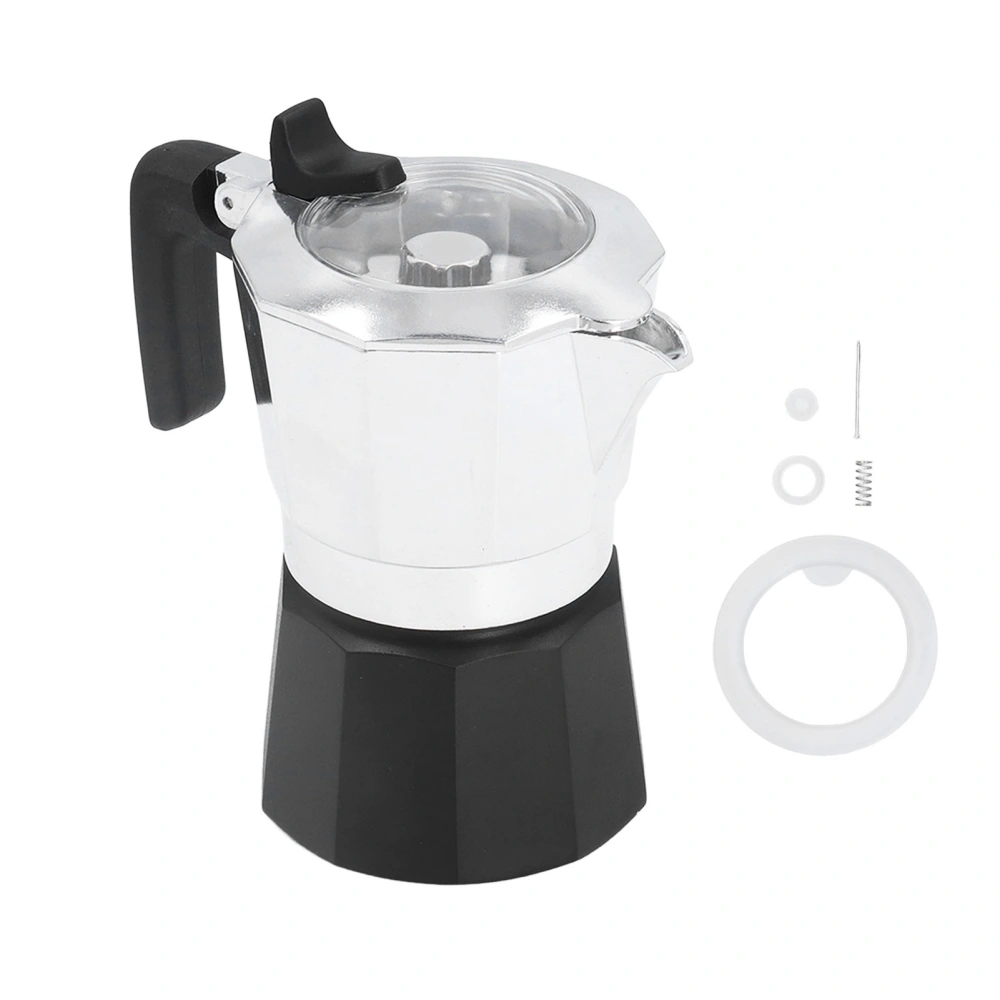 Dual Valve Moka Coffee Machine Silver Italian Coffee Maker Moka Pot for Traveling Coffee Making