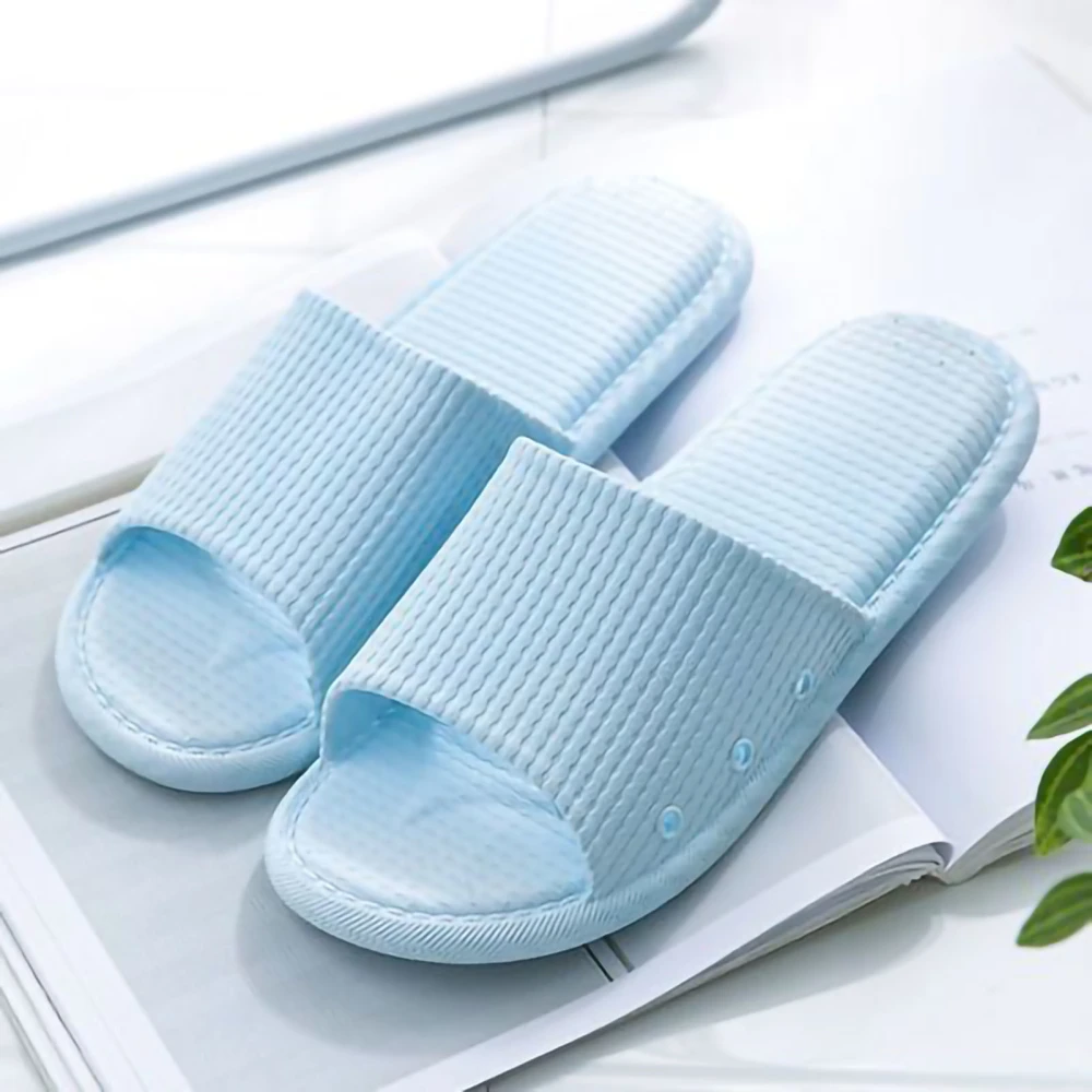 Bathroom Slippers Unisex Slip Proof Shower Sandals Summer Indoor Soft Silent Slippers Blue 40‑41 Size(for 39‑40)