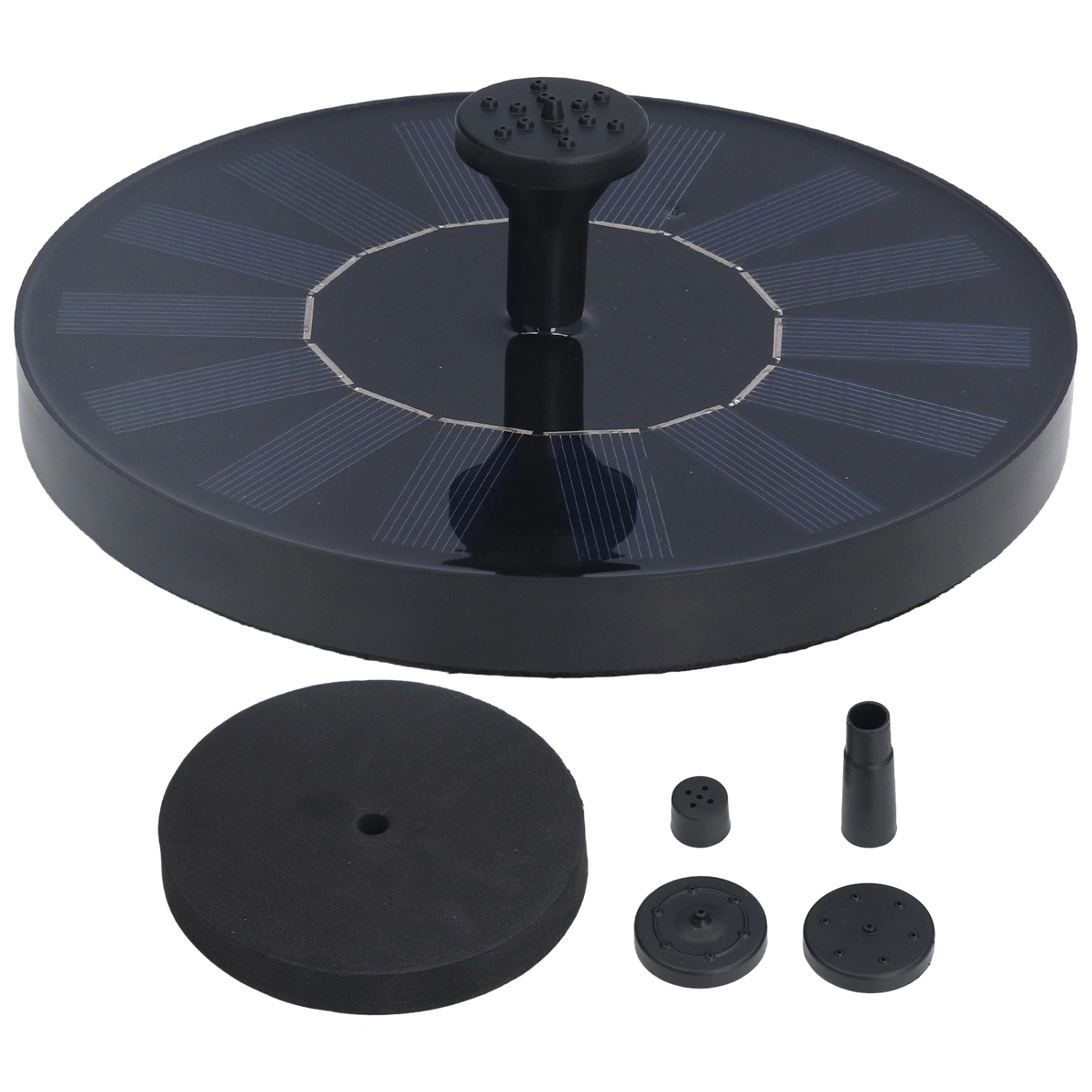 7V 1.4W Solar Fountain 200L/h Stream High Conversion Efficiency Solar Water Fountain Solar Floating Fountain with 6 Nozzles