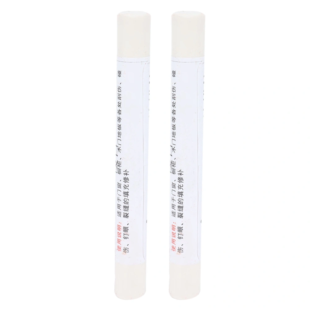 2pcs Furniture Paint Floor Repair Crayon Scratch Patch Paint Pen Wood Composite Repairing Material Warm White