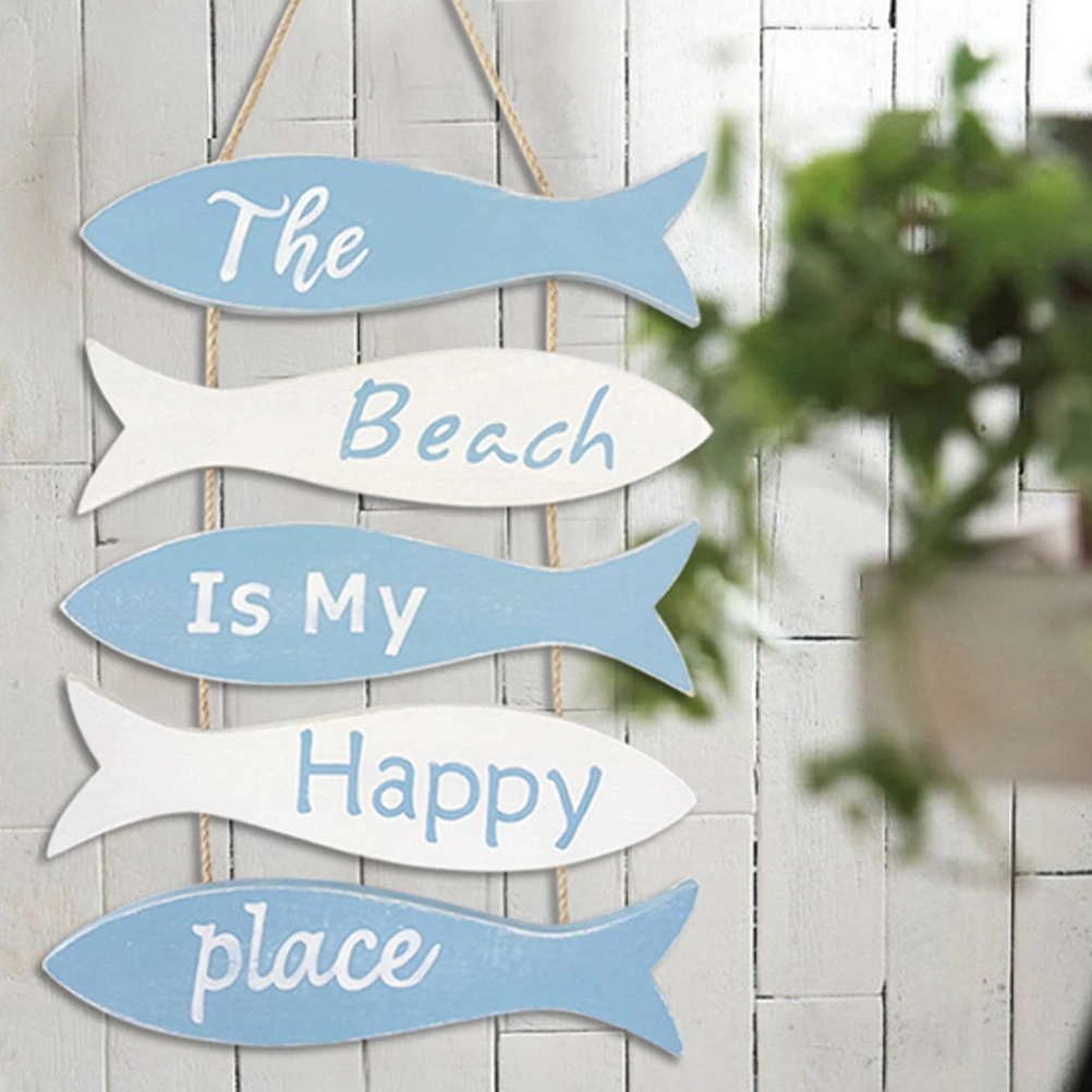 The Beach is My Happy Place Themed Wall Decor Nautical Flip Flop Wall Sign Vintage Hanging Ornament for Home Bathroom Decor