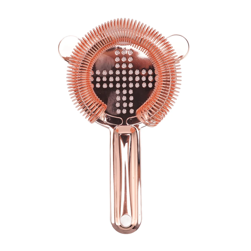 Cocktail Strainer Anti Rust Efficient Filtering 304 Stainless Steel Strainer Bar Tool for Home Mini Bars Clubs Restaurants Rose Gold