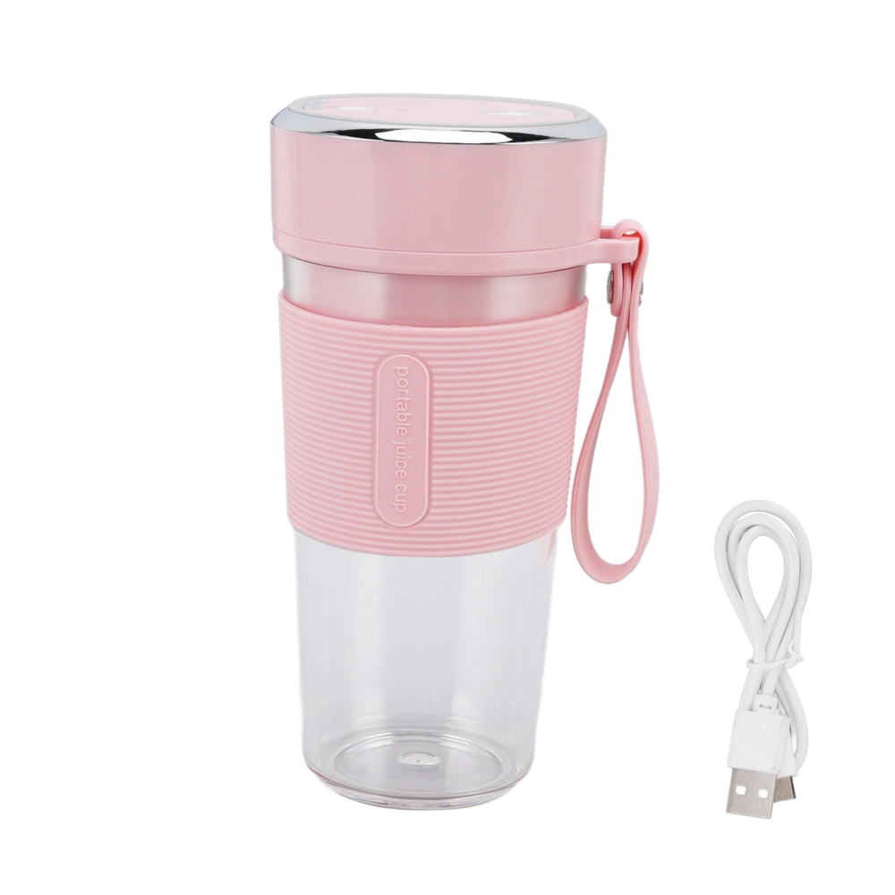 Electric Juicer Cup 300ml 1200mAh Battery 1 Key Operation USB Charging Handheld Portable Blender for Office Home Travelling Pink