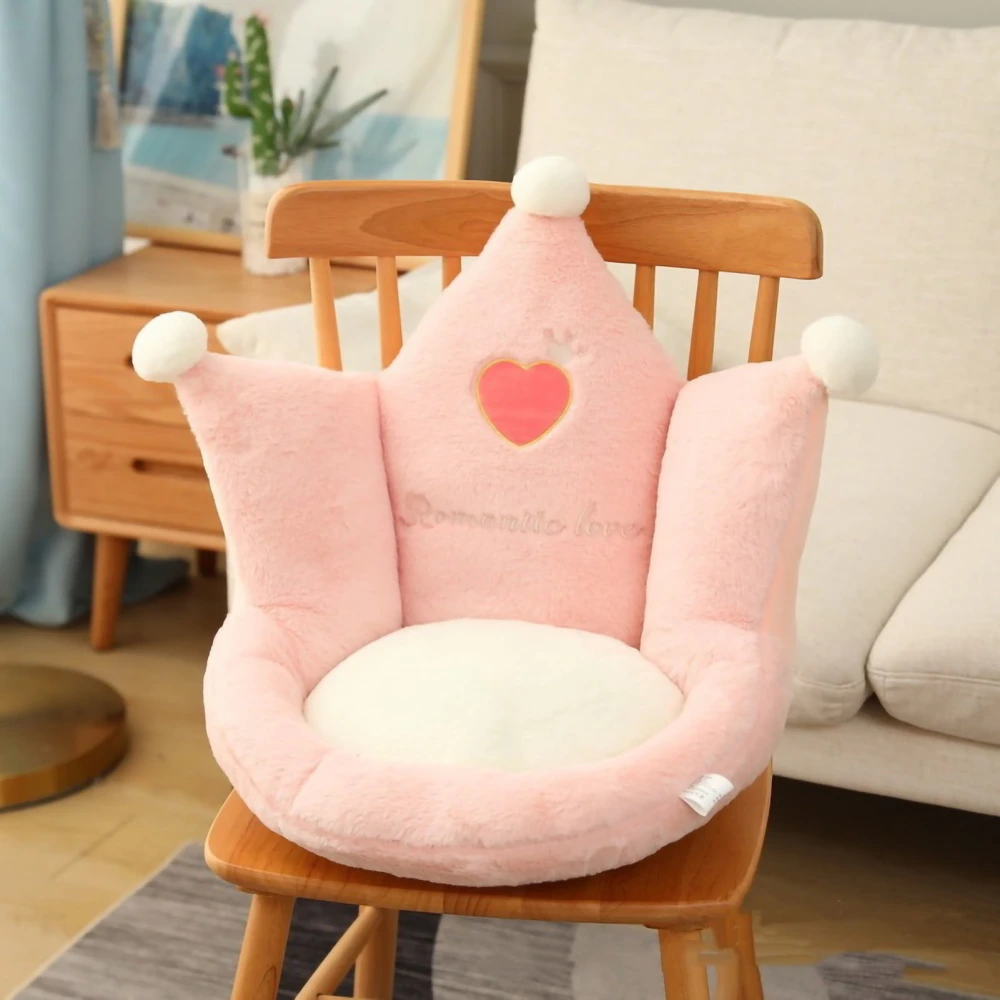 Office Cute Seat Cushion Thickening One Piece 3D Cozy Warm Seat Pillow for Office and Home Seats Crown Pink 48x45x40cm/18.9x17.7x15.7in