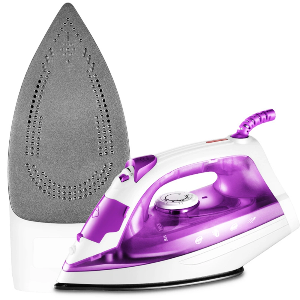 Household Steam Electric Iron Handheld Mini Iron Small Portable Steam Iron for Clothes Home Purple PTFE Plate