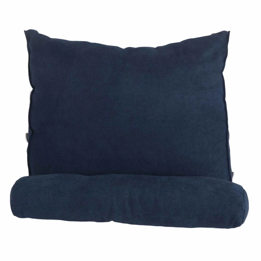 Large Backrest 60x22x50cm Triangular Design Detachable Soft Comfortable Reading Pillow Backrest for Home Sofa Bed Dark Blue 60x22x50cm