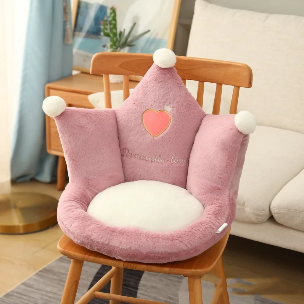 Office Cute Seat Cushion Thickening One Piece 3D Cozy Warm Seat Pillow for Office and Home Seats Crown Dark Pink 48x45x40cm/18.9x17.7x15.7in