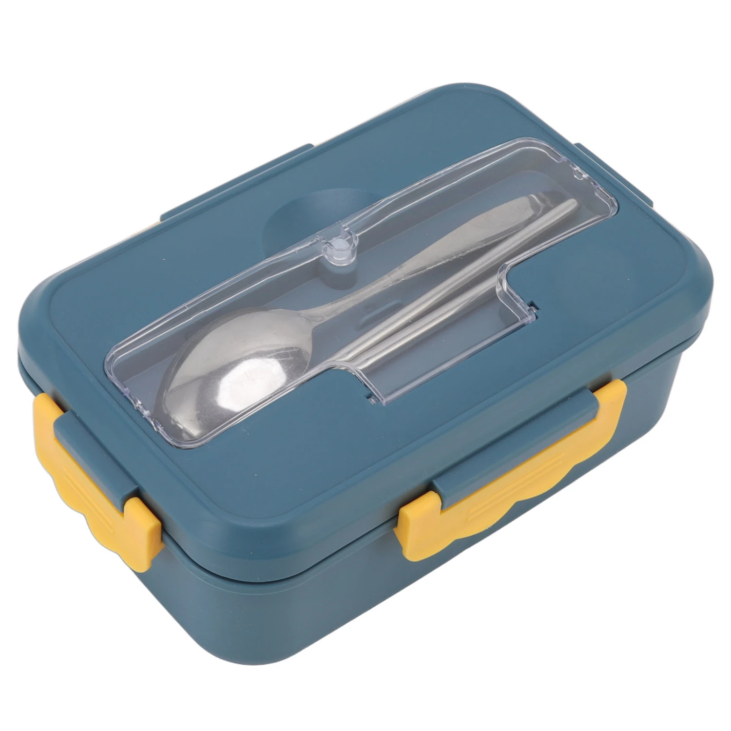 Bento Box Thermal Bento Lunch Box with Spoon and Chopsticks for Adults Kids Students(Elegant Blue Lunch Box Tableware )