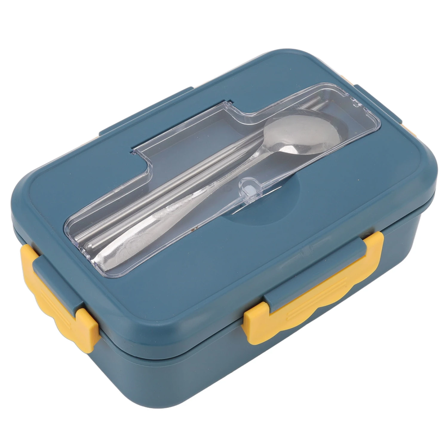 Bento Box Thermal Bento Lunch Box with Spoon and Chopsticks for Adults Kids Students(Elegant Blue Lunch Box Tableware )
