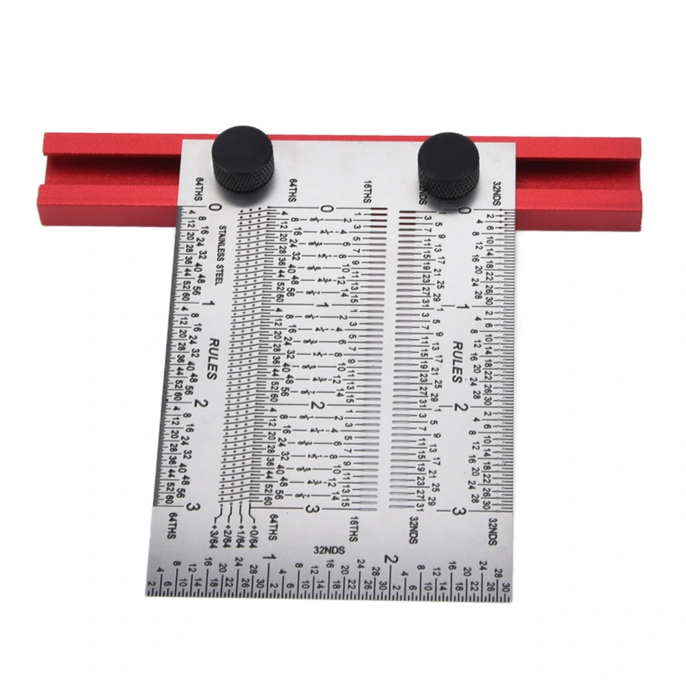 T Rule Stainless Steel Silver Scribing Ruler Woodworking Measuring Tool Positioning Gauge 3in