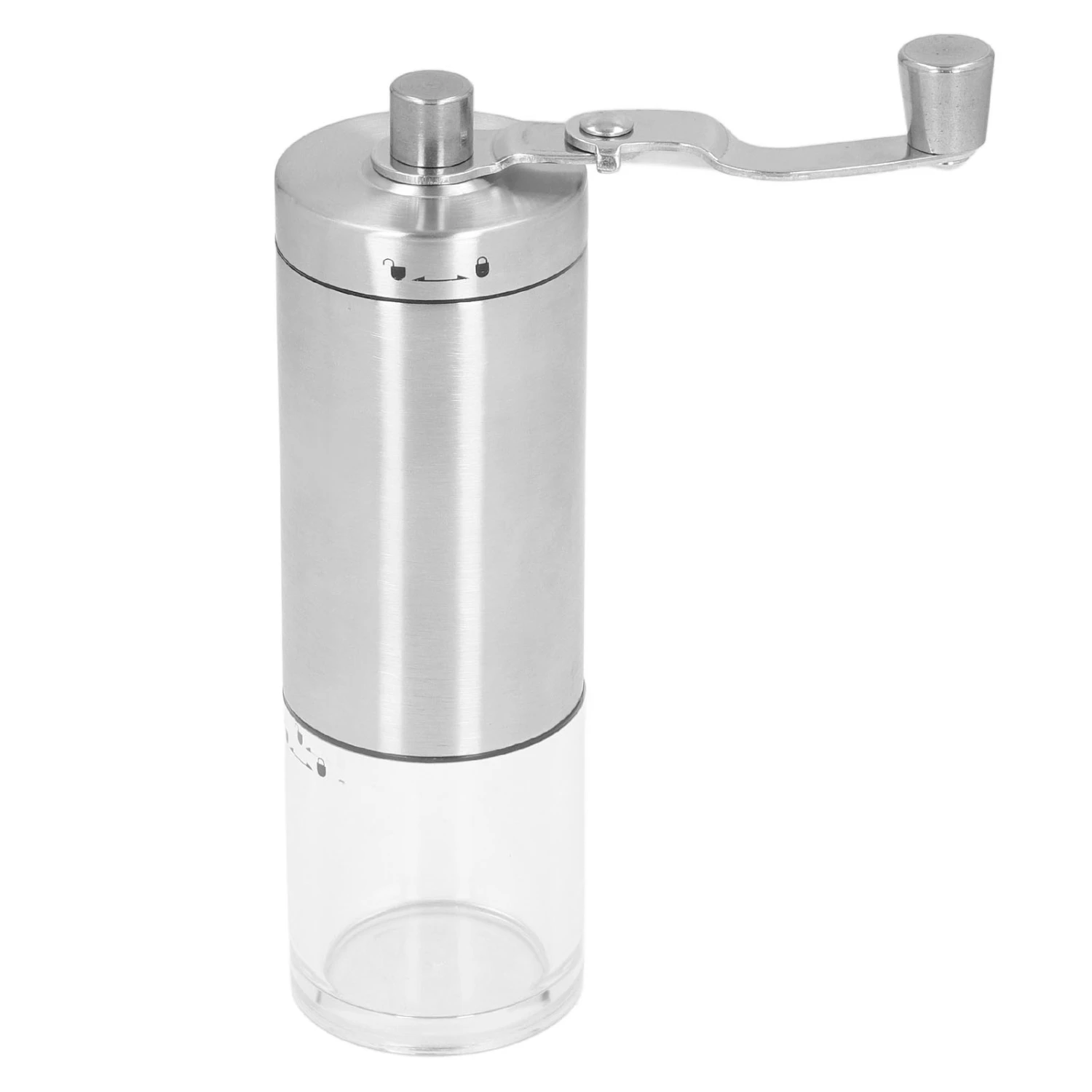 Manual Coffee Grinder 6 Settings Thickness Adjustable Small Size Hand Crank Coffee Bean Grinder for Travel Office Home Stainless Steel