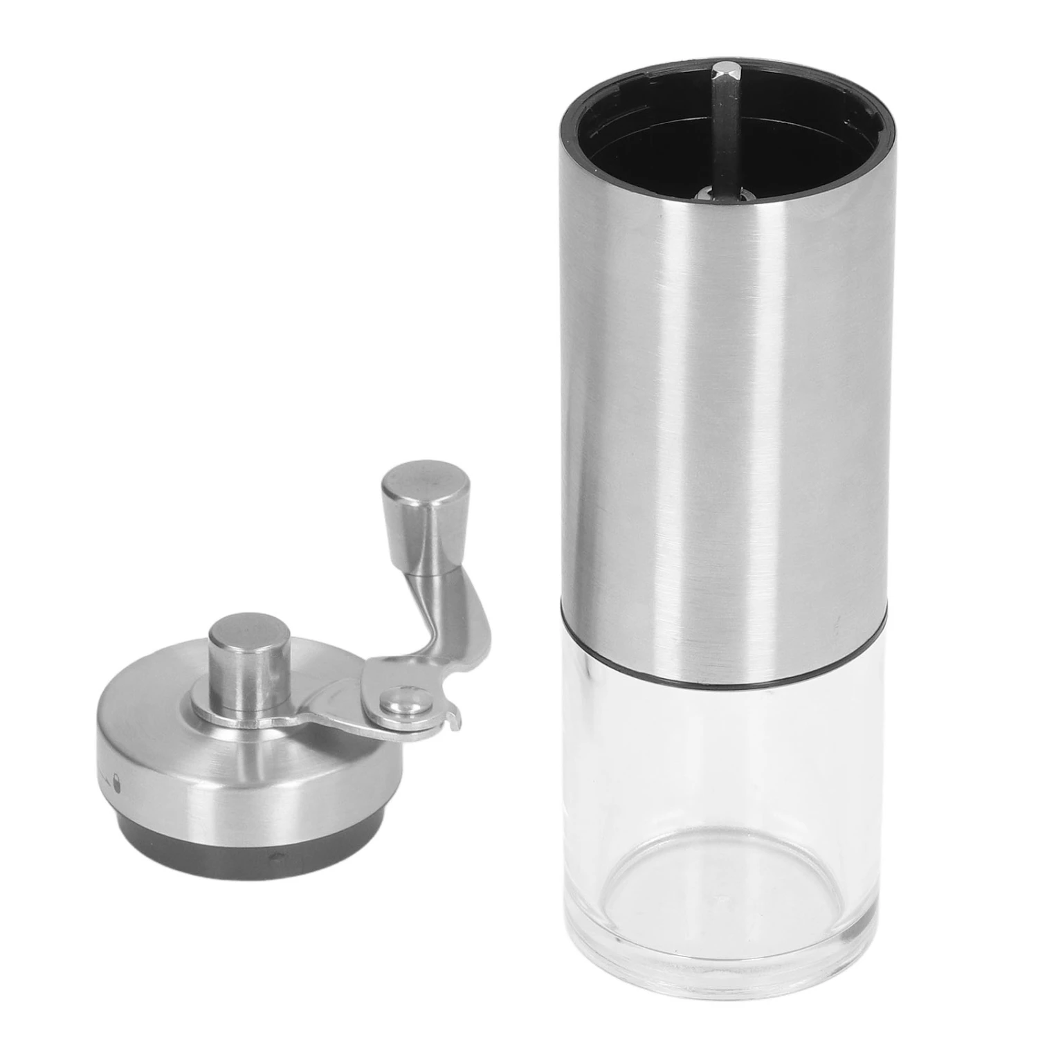 Manual Coffee Grinder 6 Settings Thickness Adjustable Small Size Hand Crank Coffee Bean Grinder for Travel Office Home Stainless Steel
