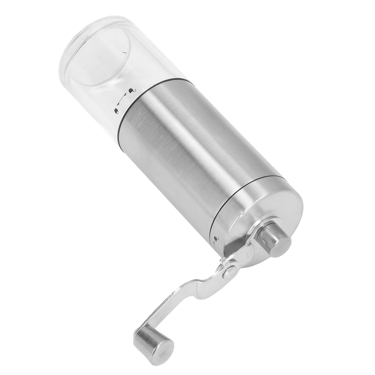 Manual Coffee Grinder 6 Settings Thickness Adjustable Small Size Hand Crank Coffee Bean Grinder for Travel Office Home Stainless Steel