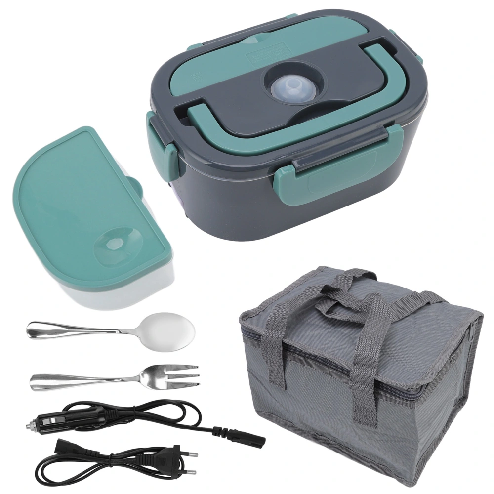 Electric Lunch Box 60W Heating 1.5L Capacity Stainless Steel Container 2 Charging Cables Portable Handle Lunch Box Warmer