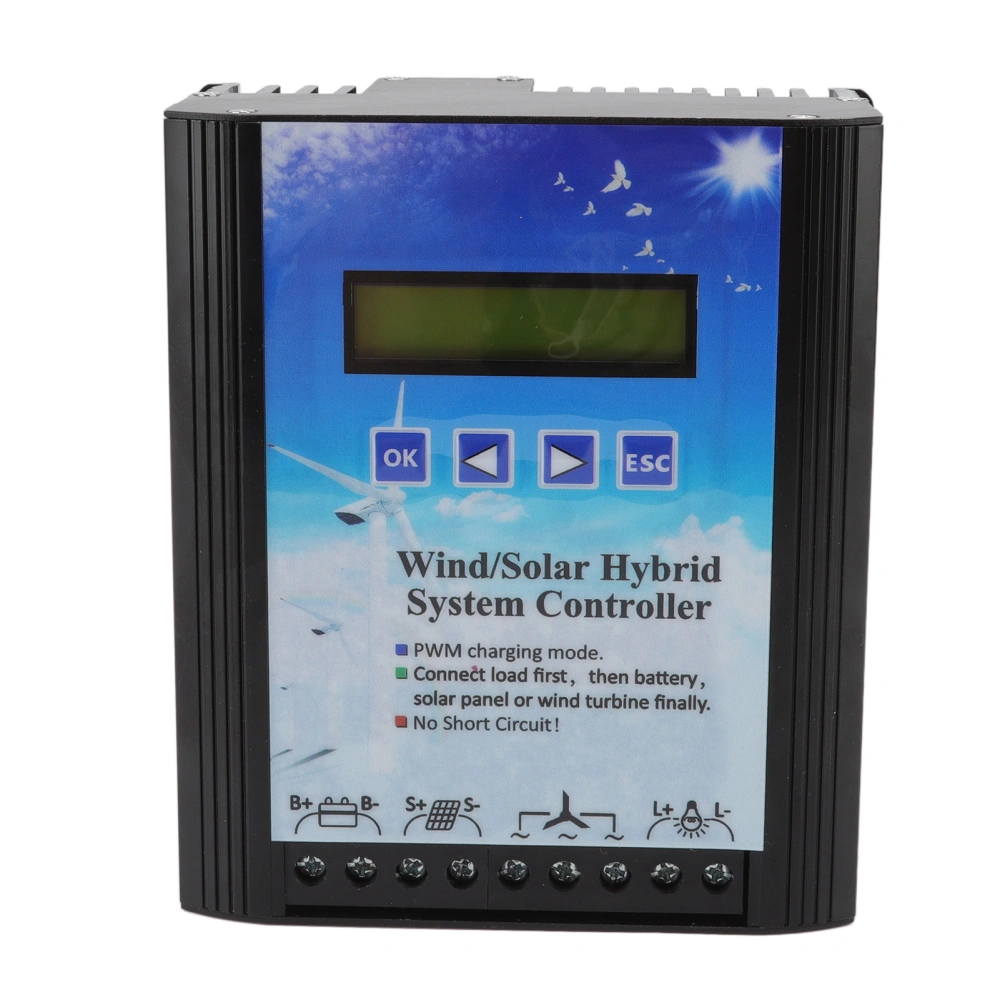 24V‑48V Wind Solar Hybrid System Controller PWM Charger LCD Display Aluminium Alloy Multifunction