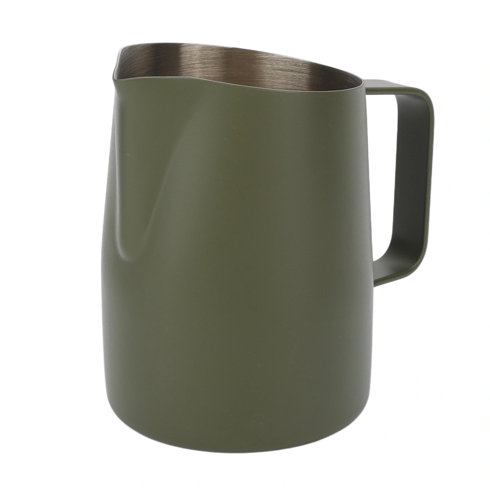 Milk Frothing Pitcher Slanting Mouth Food Grade Stainless Steel Milk Frothing Pitcher Jug for Latte Chocolate Coffee 450ML