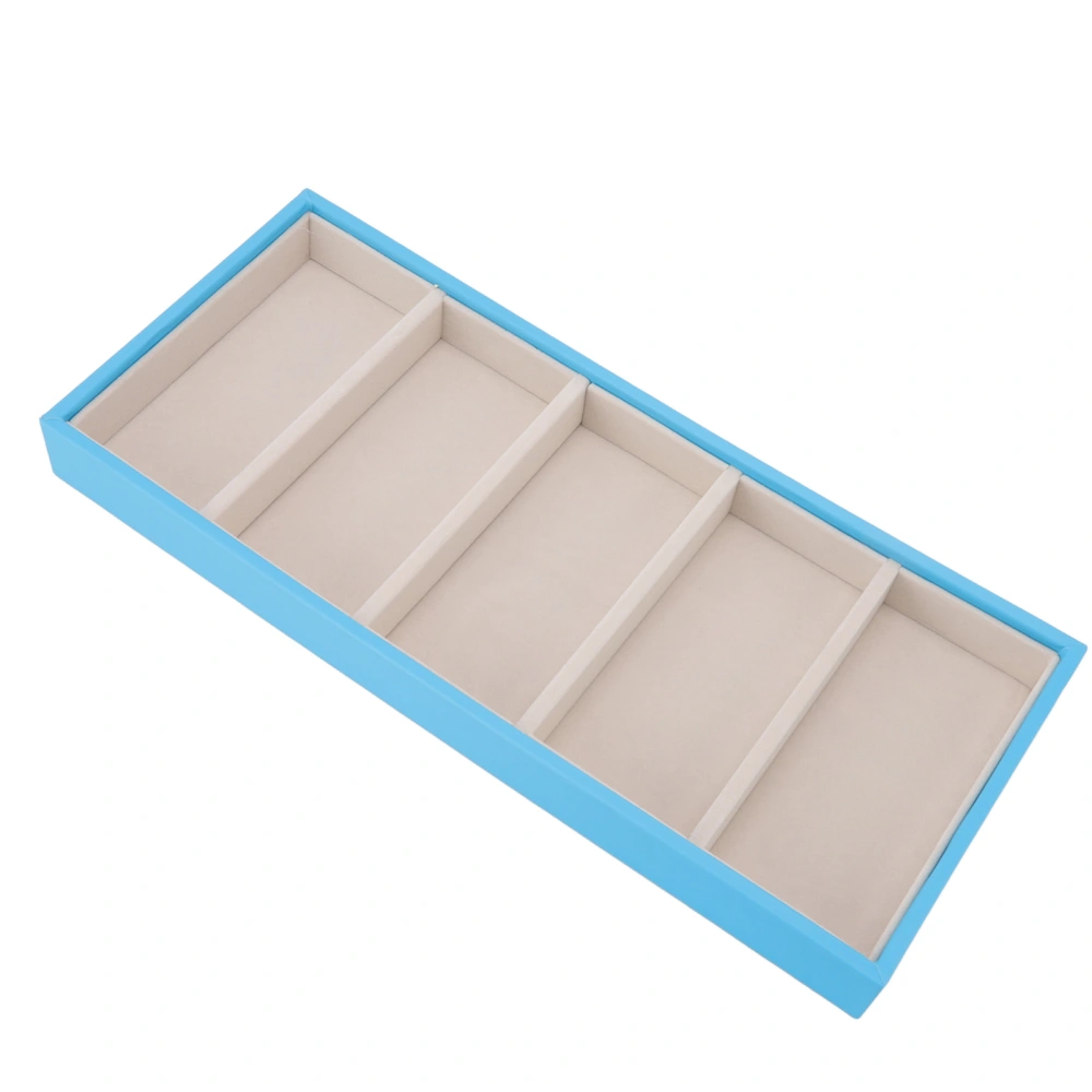 5 Grid Glasses Case Multifunction Space Saving 5 Slot Sunglasses Holder Storage Box Light Blue