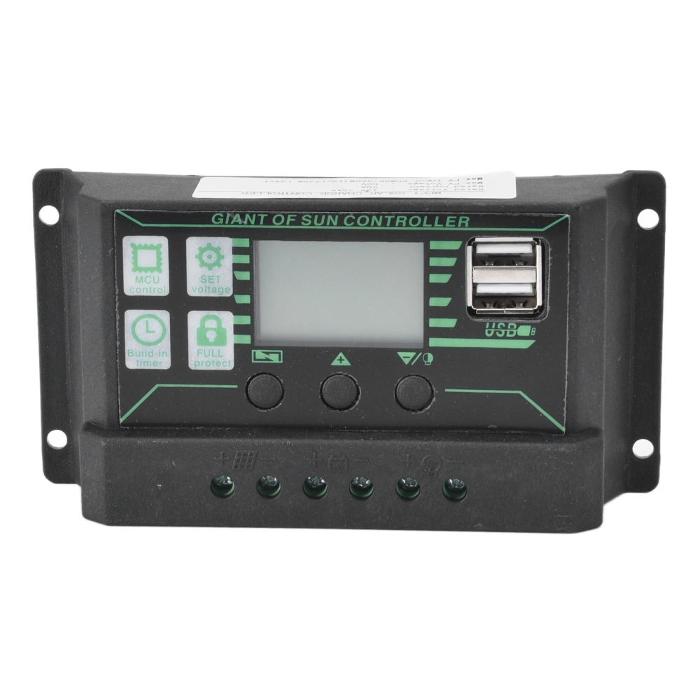 Solar Charge Discharge Controller Adjustable LCD Display PWM Dual USB Photovoltaic MPPT Solar Panel Regulator 20A