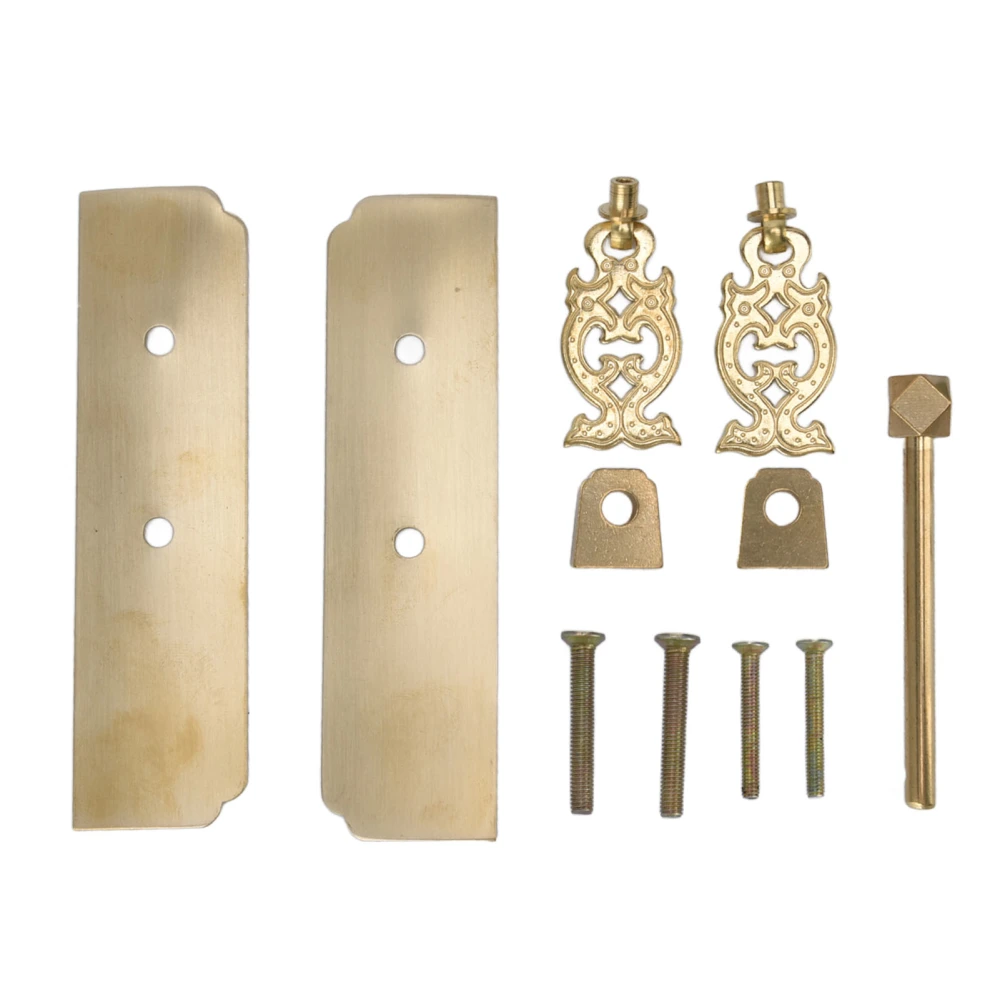 Chinese Antique Brass Handle Retro Exquisite Easy Installation Oriental Cabinet Handles for Cabinets Wardrobes Brass Color