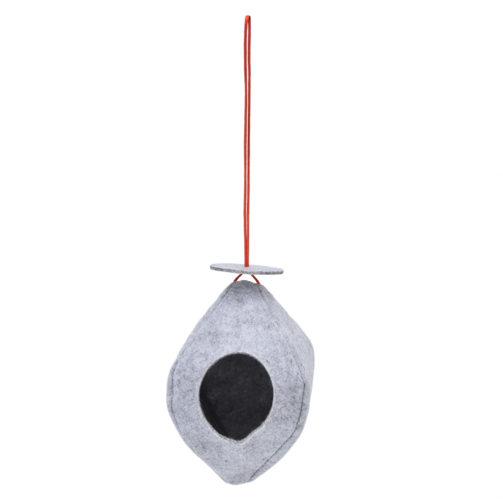 Hanging Bird Feeder Circular Dome Sophisticated Look Felt Cloth Bird Feeder with Lanyard for Garden Courtyard Balcony Gray