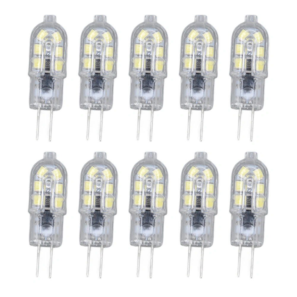 10 Pack G4 2835 LED Bulb Transparent Led Lamp Plug in Light Bulb AC220V for Camper Cabinet Landscape Light 6500K White Light