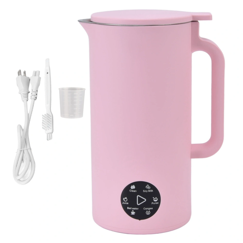 Soybean Milk Machine Automatic Filter Free Multi Functional Small Fruit Blender for Coffee Drink US Plug 110V Pink