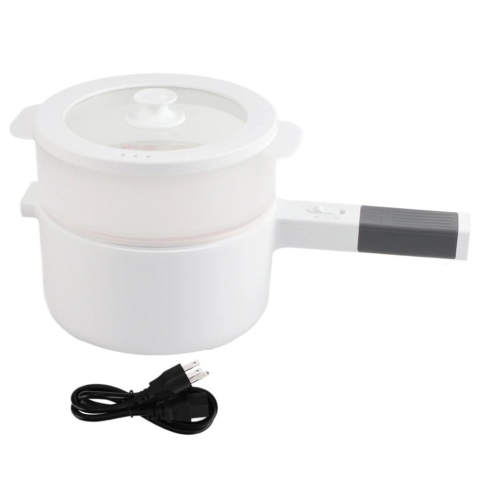 Electric Hot Pot Anti Stick 1.6L Capacity 110V 700W White Portable Electric Hot Pot for Home Office School Travelling