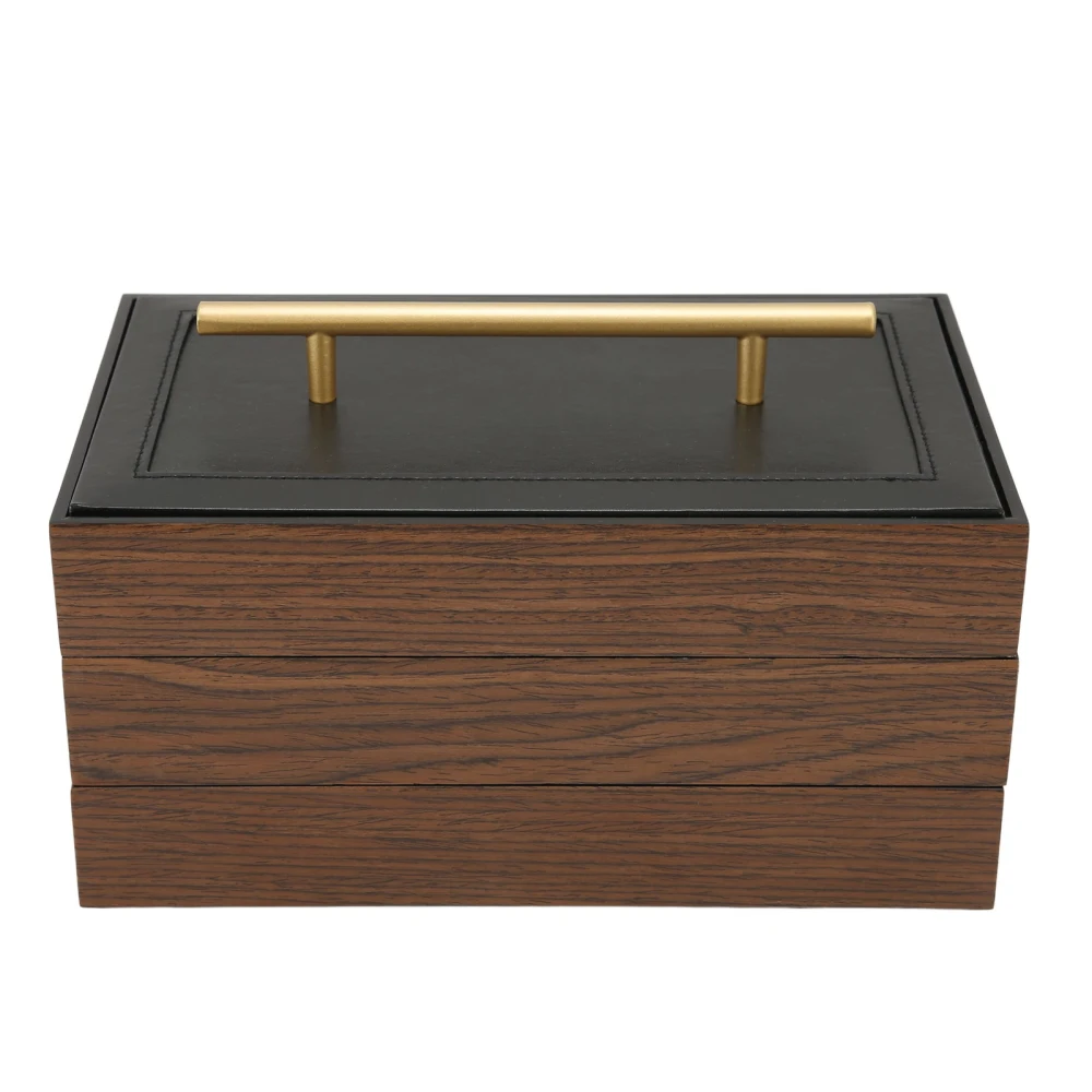 Wooden Jewelry Box Three Layer Large Capacity New Chinese Style Elegant Retro Design Jewelry Storage Box