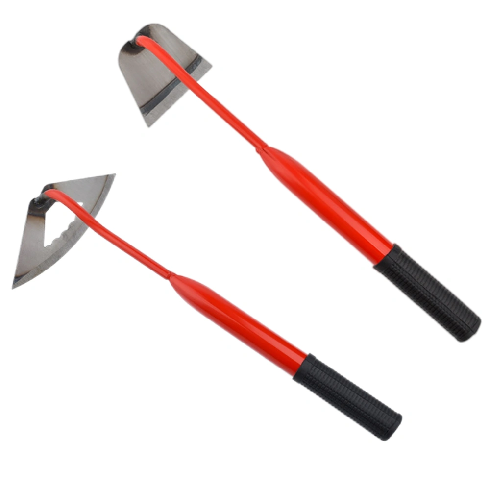 2Pcs Mini Hand Hoe Garden Hollow Hole Hoe Hand Hoe with Long Handle for Backyard Weeding Loosening Planting Tools