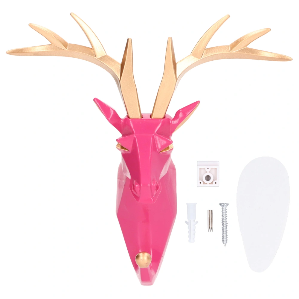 Single Clothes Hook Resin Deer Head Shape Decorative Wall Mounted Coat Hanger for Bedroom Bathroom Living Room