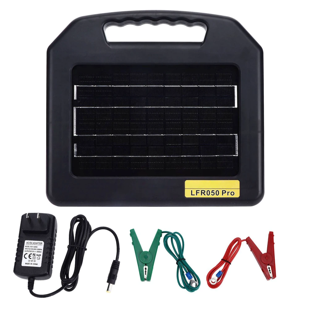 30 Miles 8W Solar Powered Electric Fence Charger Portable Solar Fence Controller Charger for Farm