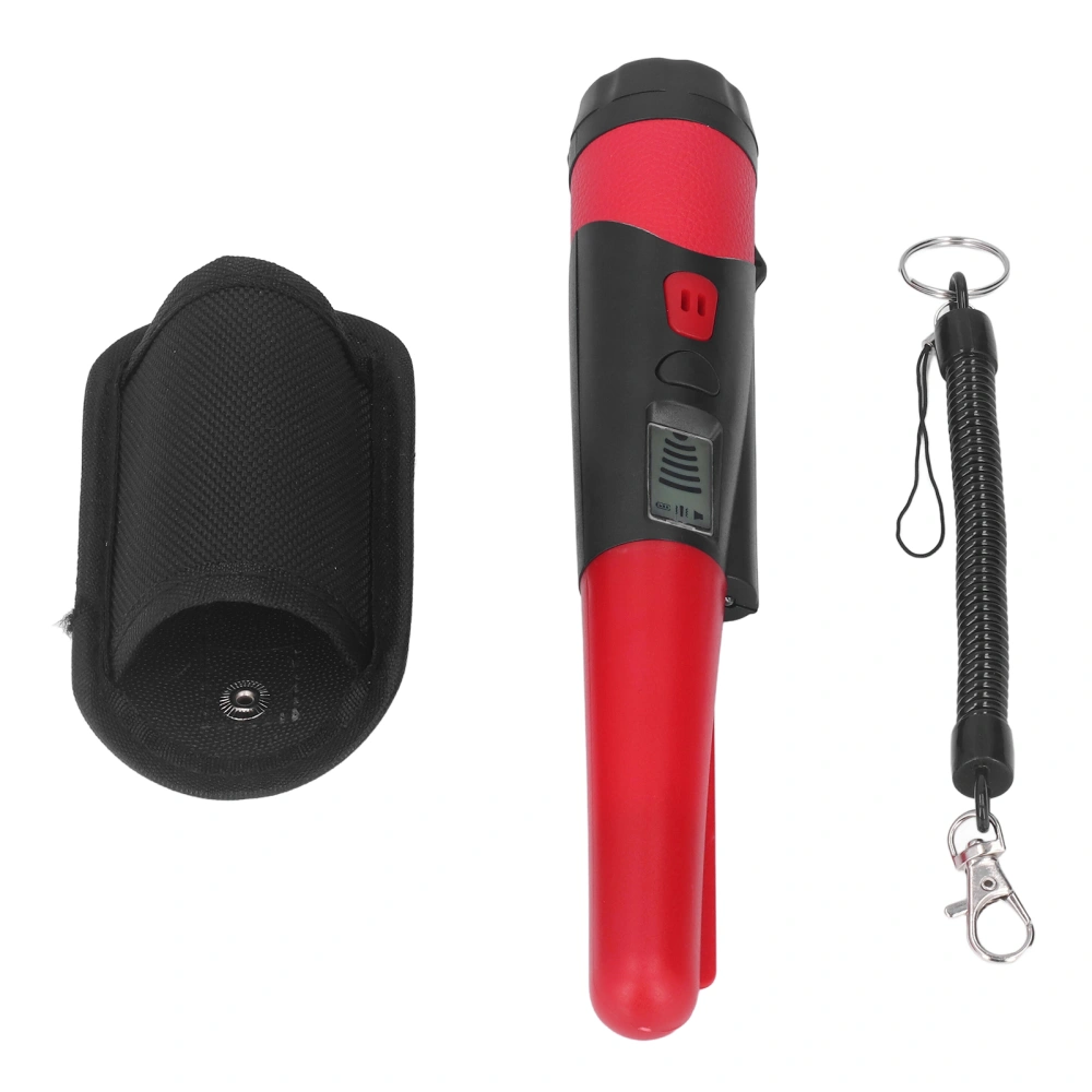 Metal Detector Professional High Sensitivity Portable Handheld Metal Detector with LCD Display Flashlight Function Red