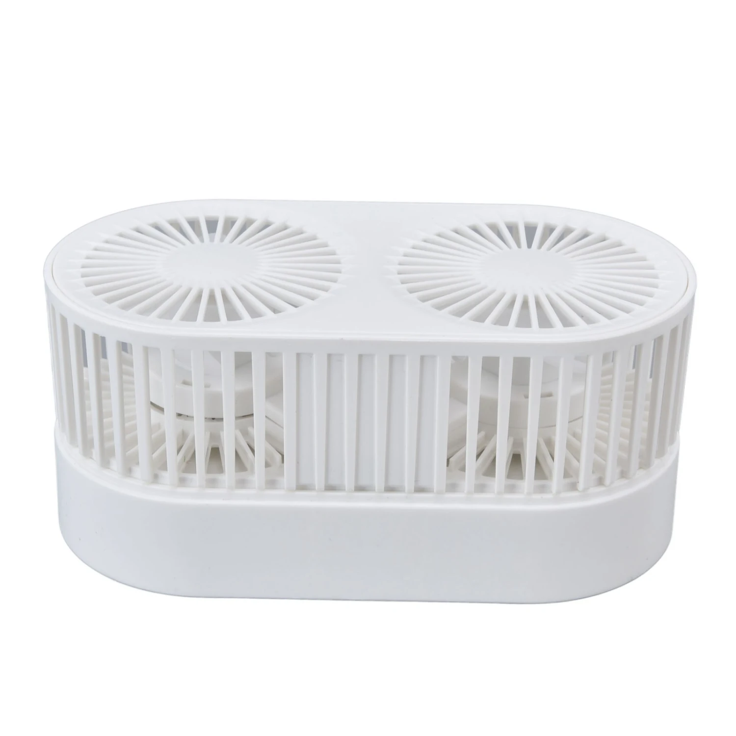 Desktop Double Fan Dual Motor 135° Angle Adjustable Handheld Fan Three Levels Adjustable Low Noise Operation Fan for OfficeWhite