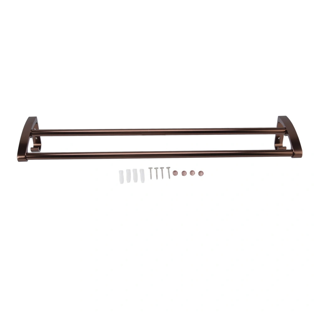 Towel Bar Rust Proof Double Layer Rose Gold Wall Mounted Towel Rack with Hook for Bathroom Kitchen