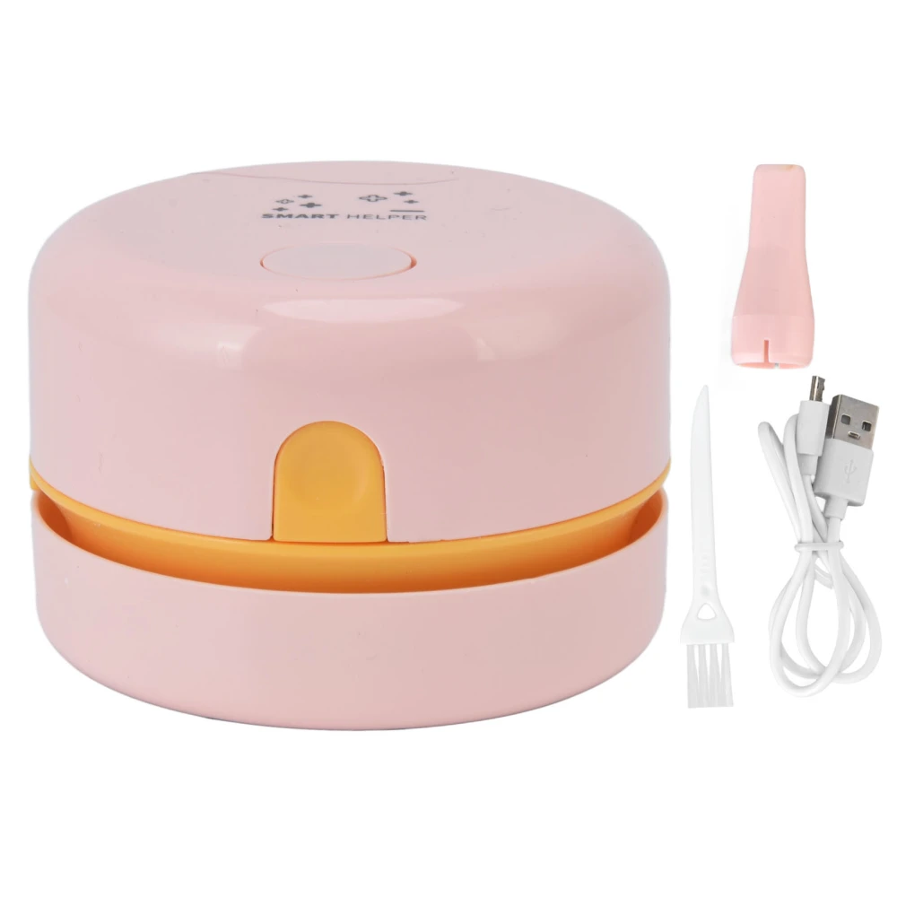 Desktop Vacuum Cleaner Mini USB Automatic Table Dust Sweeper Rechargable 18650 Battery 600mAHPink