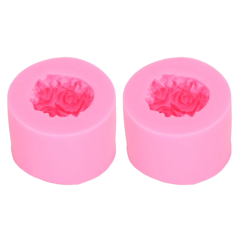 2pcs Cake Mold Reusable Flexible Tasteless Baking Rose Shape Cake Chocolate Ice Cream Silicone Mold