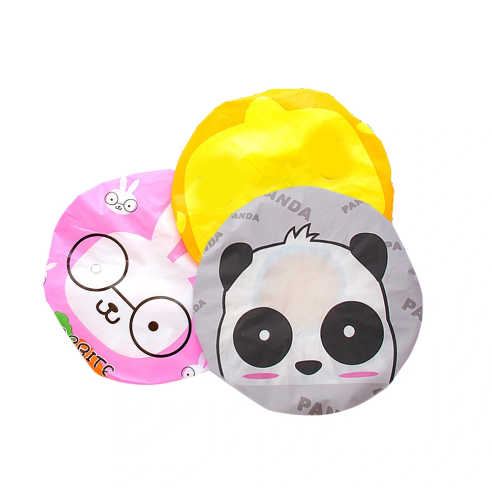 Bath Shower Cap Reusable Waterproof Kitchen Oilproof Hair Hat Cute Cartoon Design for Adults KidsRandom Style