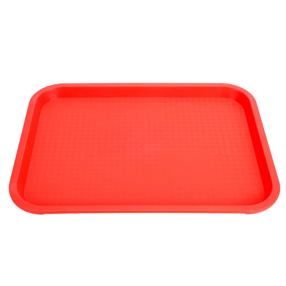 Fast Food Tray PP Rectangular Thick Slip Resistant Multi Purpose Food Service Tray for Restaurant CanteenRed