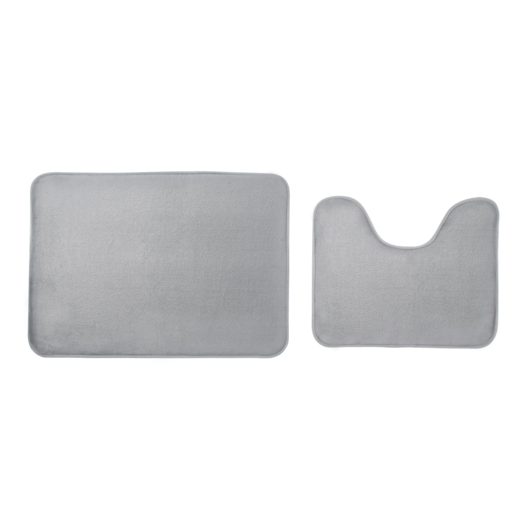 2Pcs Memory Foam Toilet Rugs Contour Extra Soft Absorbent 40x50cm U Shaped 50x70CM Rectangle