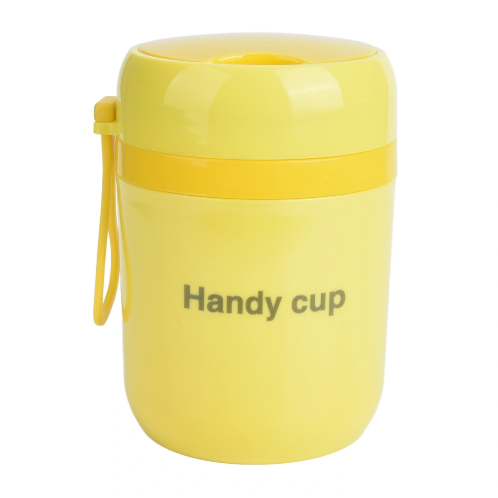 Insulated Soup Containers 500ml Double Anti Scald Heatable Insulated Food Container with Foldable Spoon for Office SchoolFluorescent Yellow