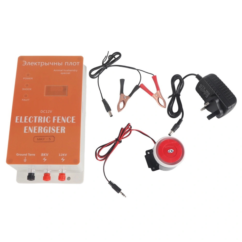 Animal Pulse Electric Fence High Voltage Host Electronic Fence Alarm Controller 100‑240VUK Plug