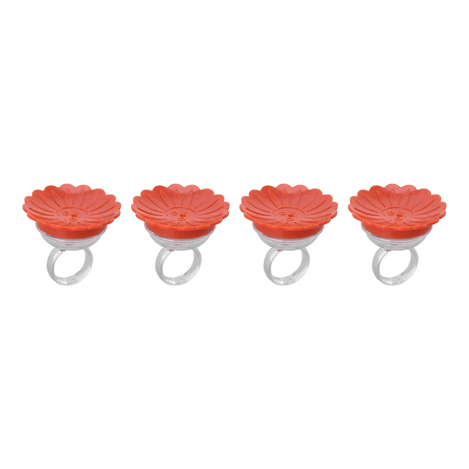 4PCS Hummingbird Ring Feeder Hand Held Get Up Close Bright Coloured Multifunction Compact for OutdoorsRed