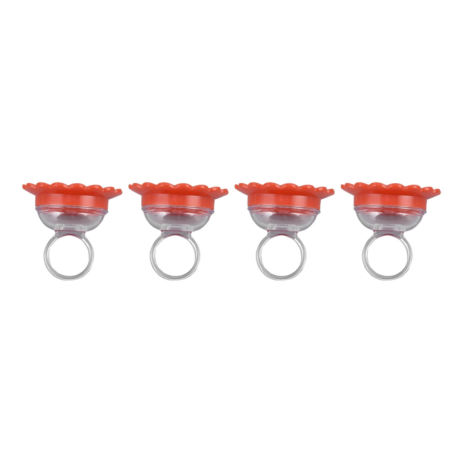 4PCS Hummingbird Ring Feeder Hand Held Get Up Close Bright Coloured Multifunction Compact for OutdoorsRed