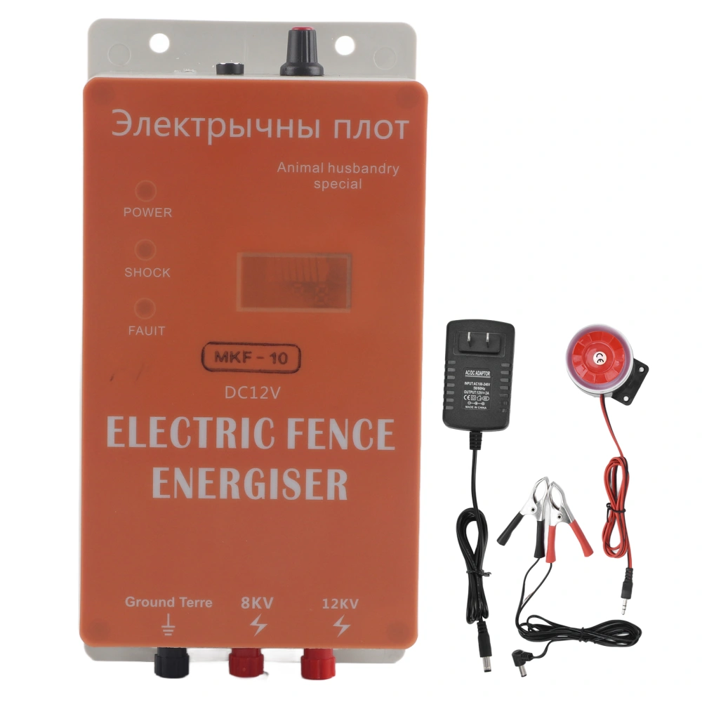 10KM Electric Fence High Voltage Pulse Controller Animal Electric Fence Host for Livestock Breeding 100‑240VUS Plug