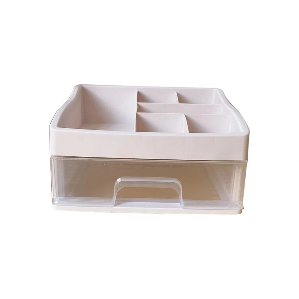 Desktop Organizer Durable Dustproof Stable Space Saving Wide Application Multi Layers Desktop Storage RackBeige Two Layers